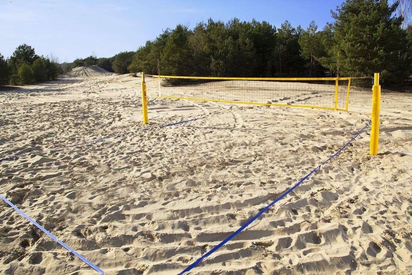 Rete professionale per beach volley set da 9,5 m, rete professionale con antenna e tasche per pallavolo, giallo resistente alle intemperie, per interni ed esterni, giardino, spiaggia, sport
