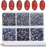 Vista 105 de Bymitel Hotfix - Gemas redondas de diamantes de imitación de cristal para manualidades, mezcla de 6 tamaños con kit de lápiz de cera, negro