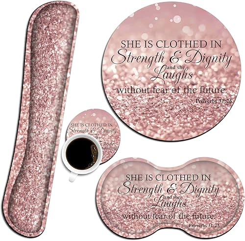 Alfombrilla de mouse ergonómica con soporte de muñeca y juego de reposamuñecas para teclado para laptop, juegos y oficina, duradera, cómoda y alivio