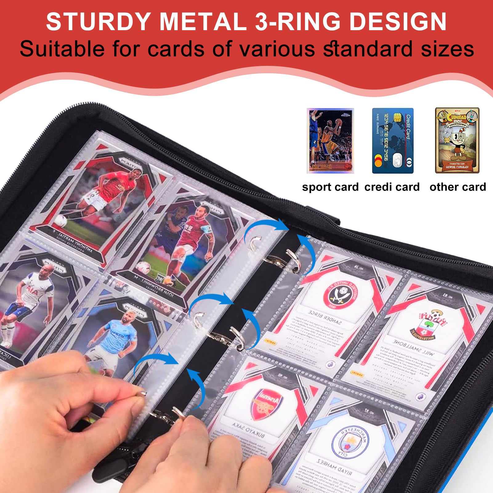 Classeur Carte Football Porte Carte à Collectionner Album Classeur Pour