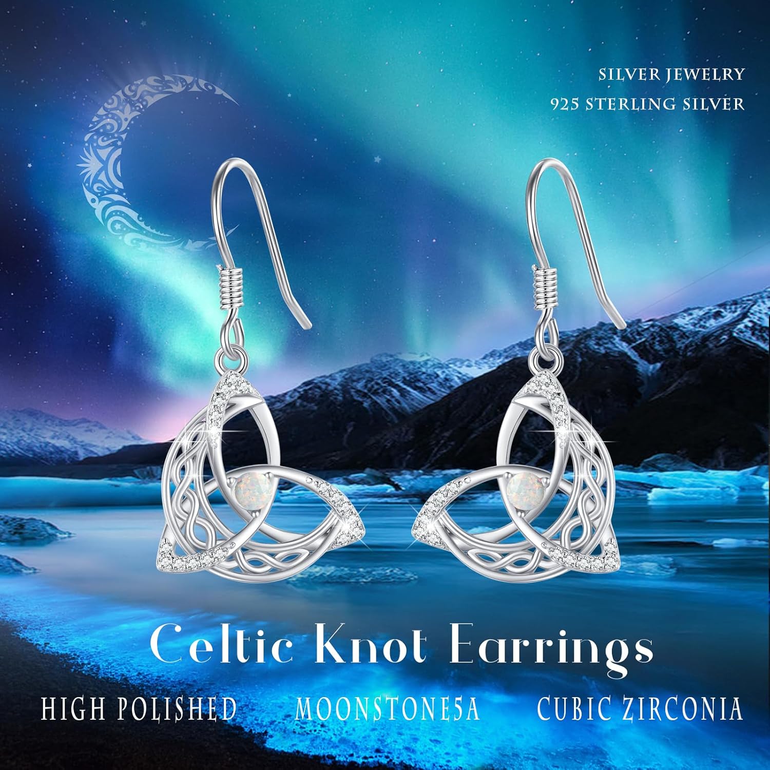 Celtic Witches Knot Sterling Silver Witch Earrings - Abalone Shell Birthstone Drop Dangle Leverback Celtic Earrings - Mother's Day Gifts for Women, Sisters, Best Friends - Image 6
