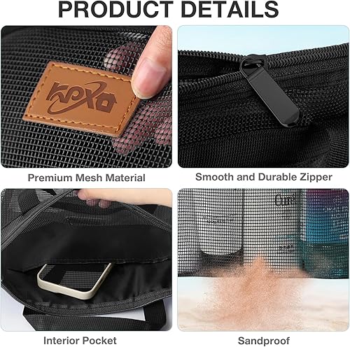 Miniatura 3 de KPX Bolsa de malla para ducha, bolsa de ducha de malla, bolsa de baño de secado rápido, organizador de baño colgante para dormitorio universitario,