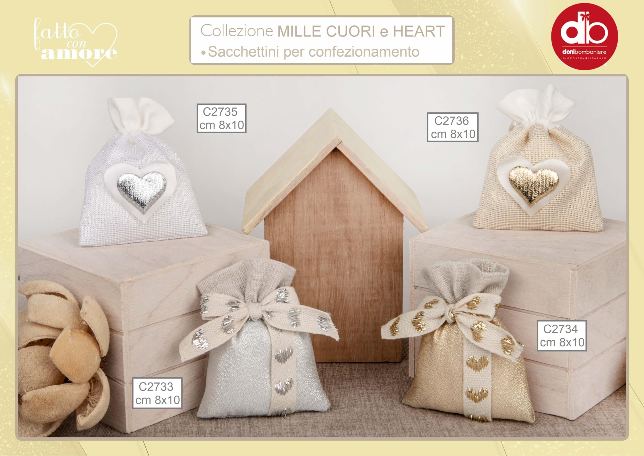 Sacchetti Bomboniere In Lino E Cotone - Confezione Da 25 Con Gessetti E Nastro - Foto 9