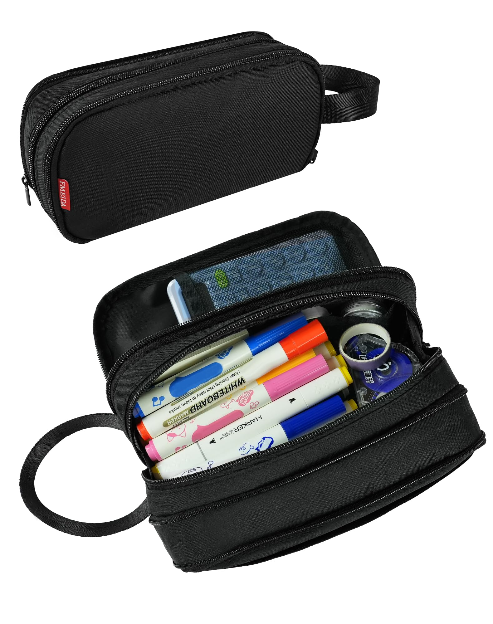 Fmeida Large Expandable Pencil Case with Handle – Multi Compartment School Stationery Organiser for Students, Kids & Teens