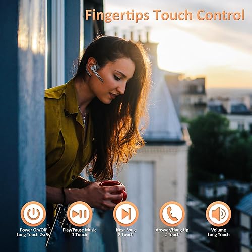 Miniatura 9 de Auriculares inalámbricos Bluetooth con doble micrófono con cancelación de ruido, sobre la oreja, UFO4L, negro, 30 horas de tiempo de conversación,