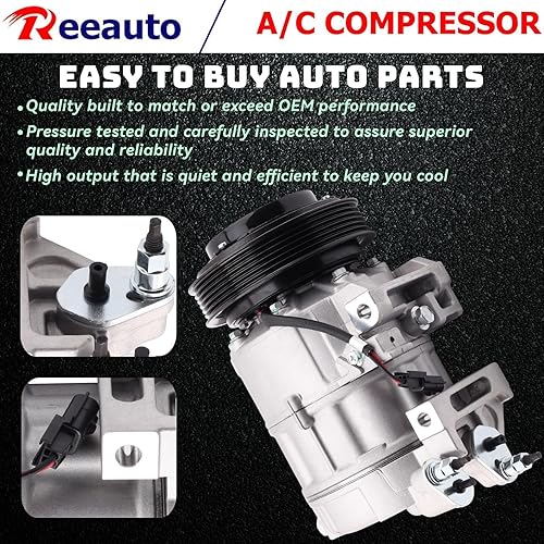 Miniatura 2 de Compresor de CA para coche, AC con un enchufe Compresor Compatible Embrague L4 2.5L Compatible con Nissan Rogue 2008-2013, Rogue Select 2014-2015