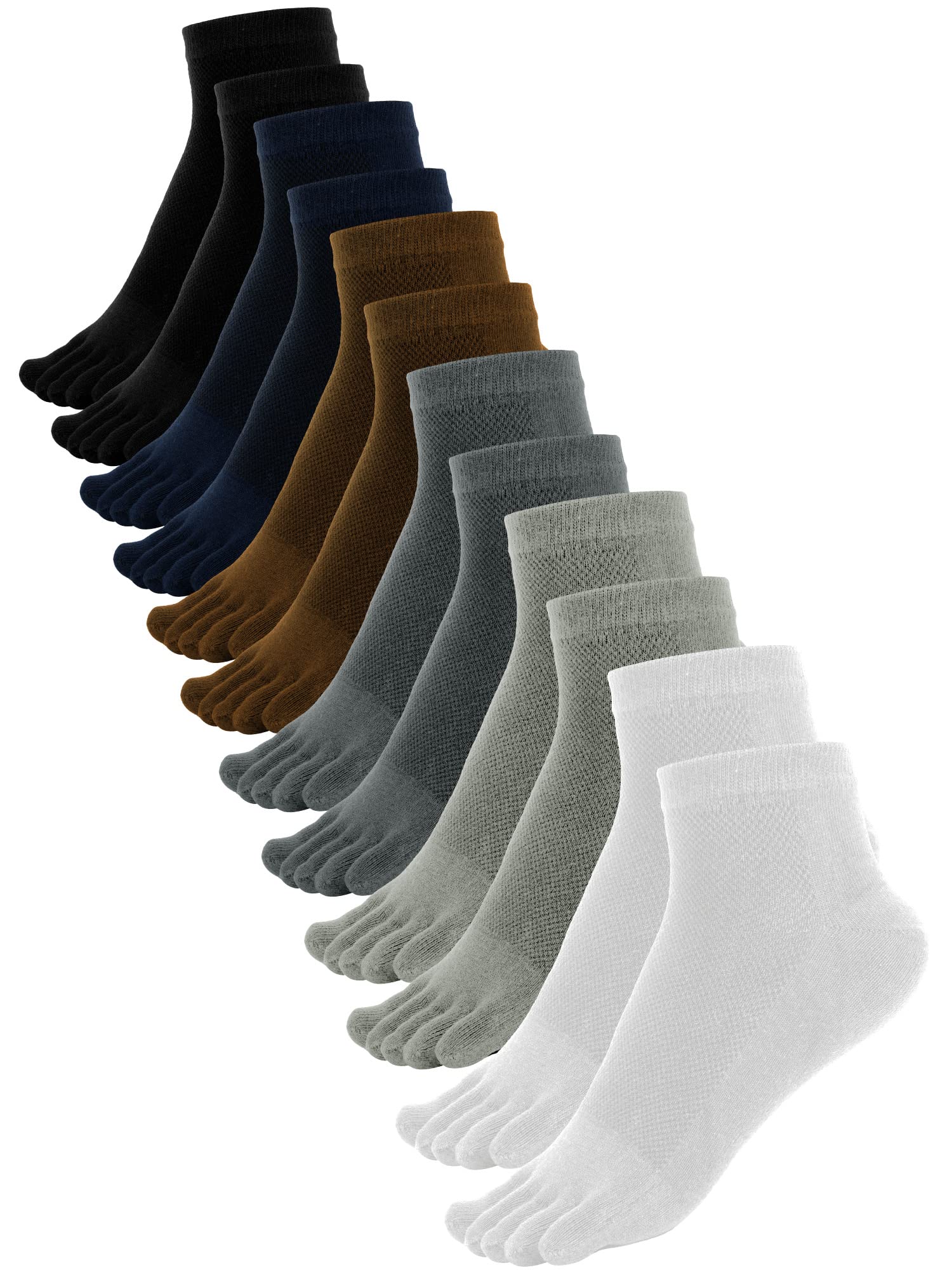 Bencailor Cotton Toe Sock for Women Men Quarter-Crew
