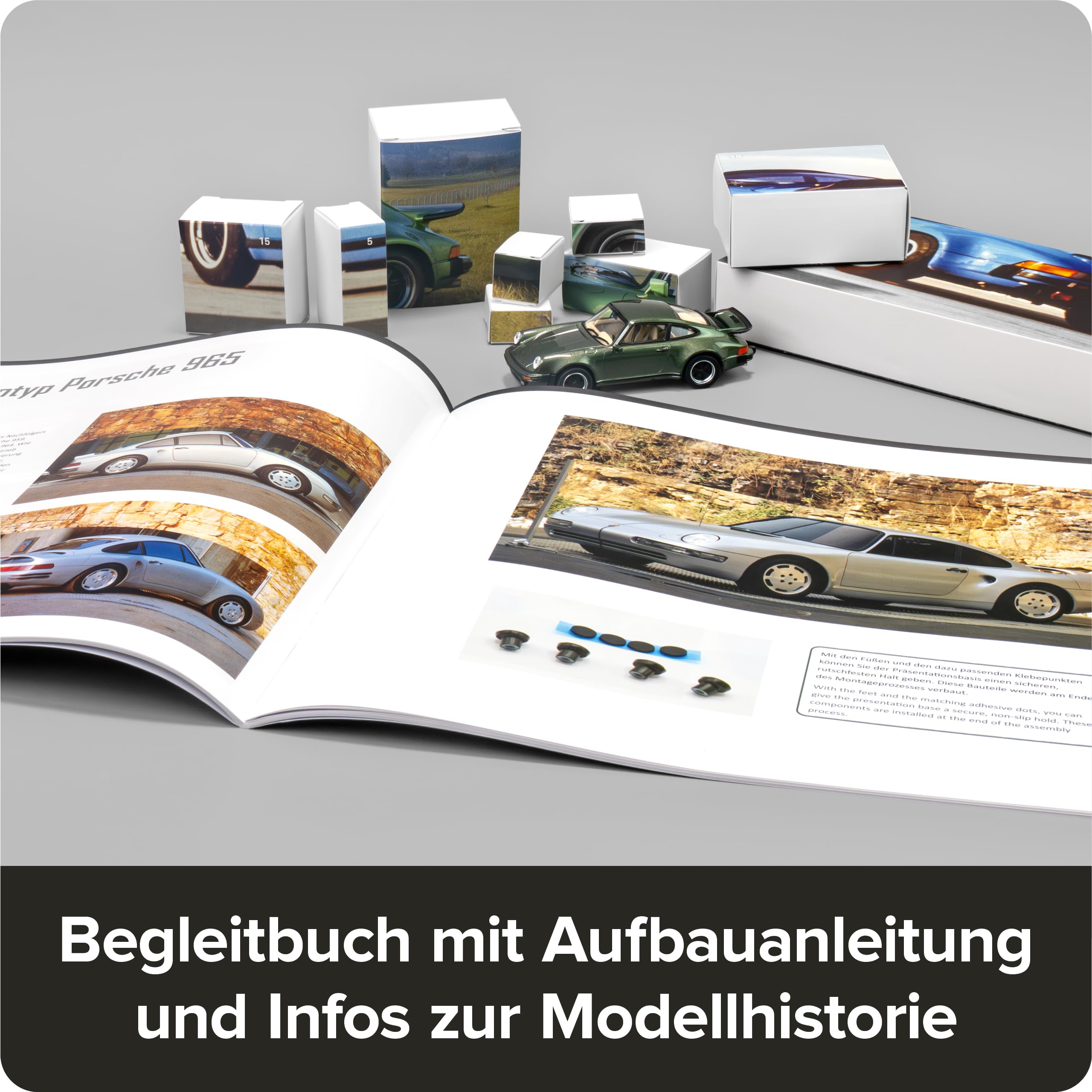 FRANZIS 67233 - Calendario dell'Avvento Porsche 911 Turbo, modello in scala 1:43, con modulo audio e libro di accompagnamento a 52 pagine