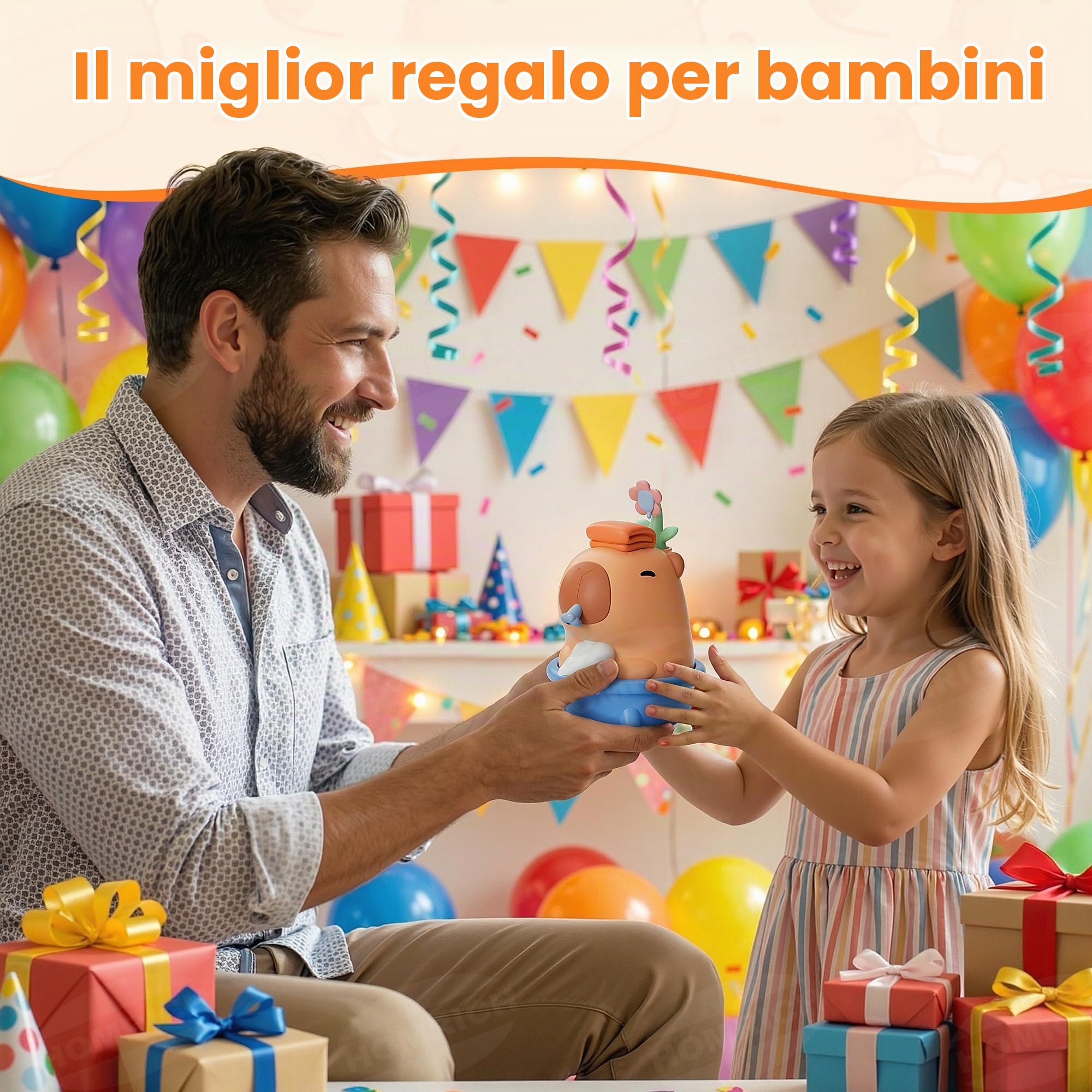 Homrich Capybara - Dispenser automatico di sapone, con sensore touchless, in silicone, regolazione della schiuma a 3 livelli, 280 ml, dispenser impermeabile ricaricabile IPX7 per bagno, regalo per