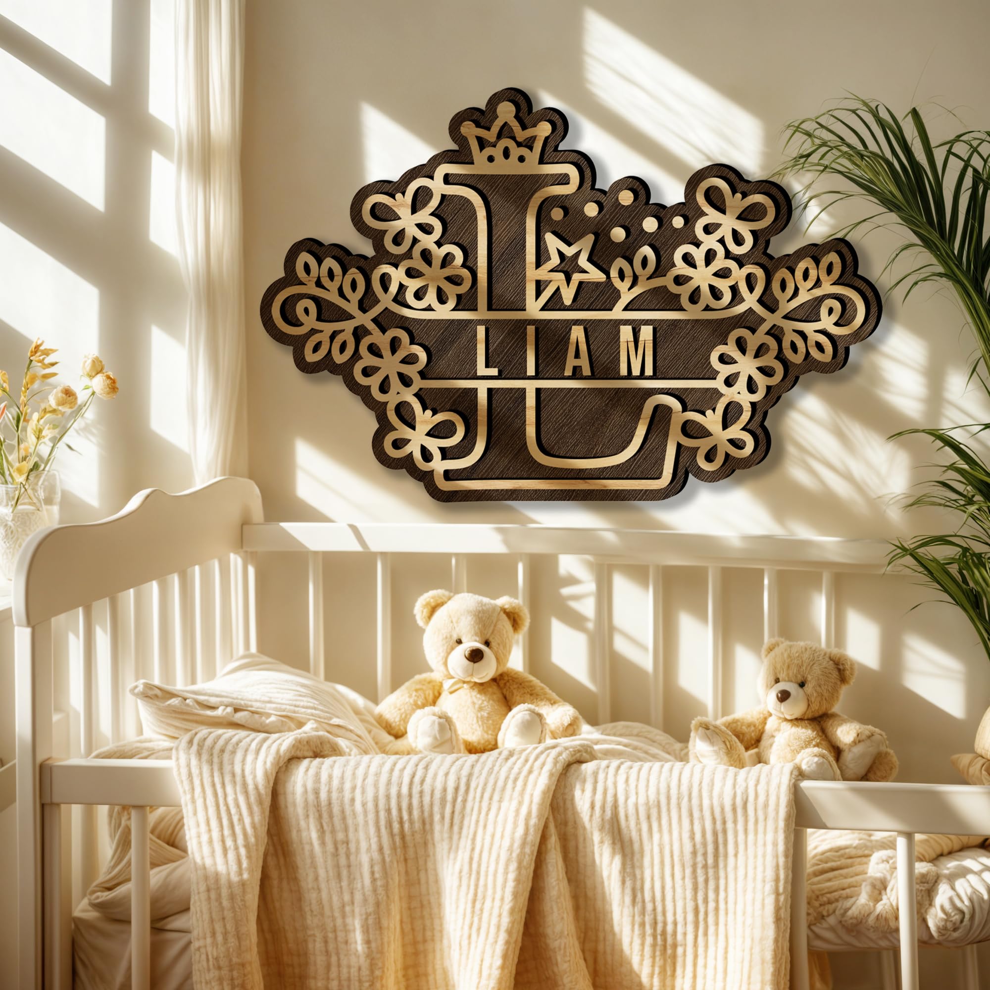 Custom Wall Letters - Personalized Wooden Monogram Sign for Kids Room Decor - Handmade Nursery Wall Art