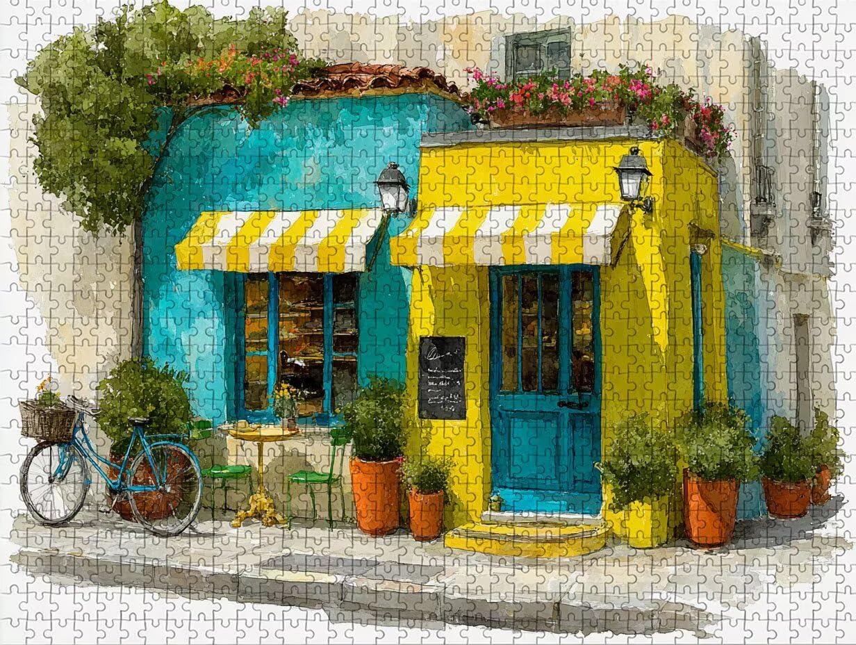 Vue De La Rue Puzzle 2000 pièces Adultes, Puzzle Bois 99x70cm, Adultes Jeu éducatif Défi énigme avec Une Boîte d'emballage Exquise, Jeu Relaxant Détente Collection, Cadeau Fille, (Maison) A-6357