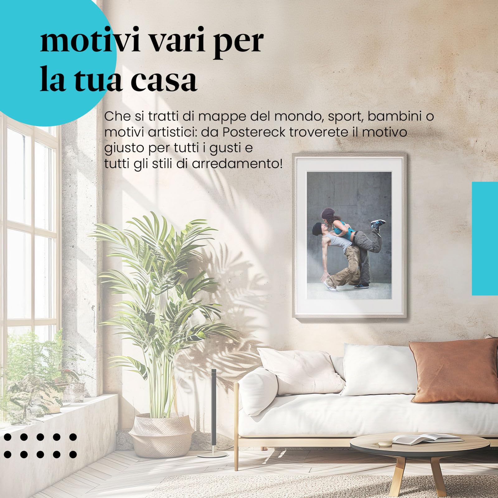 Postereck - 0419 - Hip hop, danza coppia musica street dance uomo donna - Decorazione da Parete, Stampa Fotografica, Arredamento Interni, Quadri - Tela - 100,0 cm x 75,0 cm