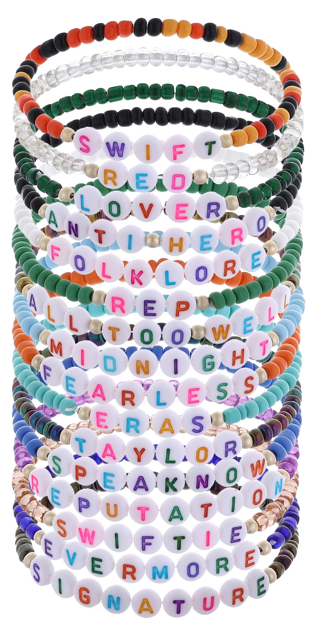 Cooluckday16 Pairs Taylor Bracelets Singer Inspired Friendship Bracelet Set for Women Lover Gifts TS Music Bracelet Jewelry Gifts for Swiftie Fans