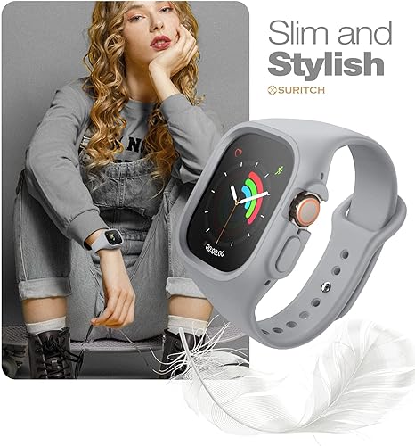 Miniatura 7 de SURITCH Correa compatible con Apple Watch Ultra de 1.929 in, funda protectora de silicona suave con correas para Apple Watch Ultra Band hombres y