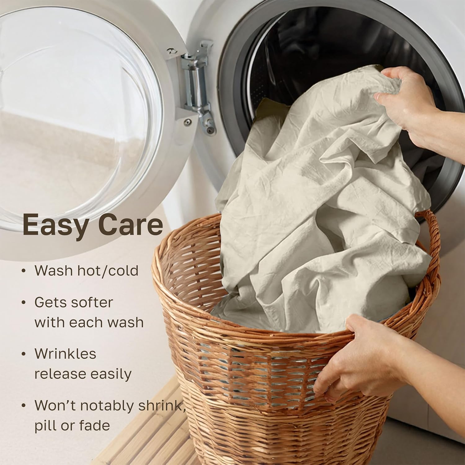 California Design Den California King Sheet Set - 100% Cotton, 600 Thread Count Deep Pocket Cal King Sheet Set, Luxury Soft Hotel-Quality, Sateen Weave - Ivory (Warm Cream) - Image 7