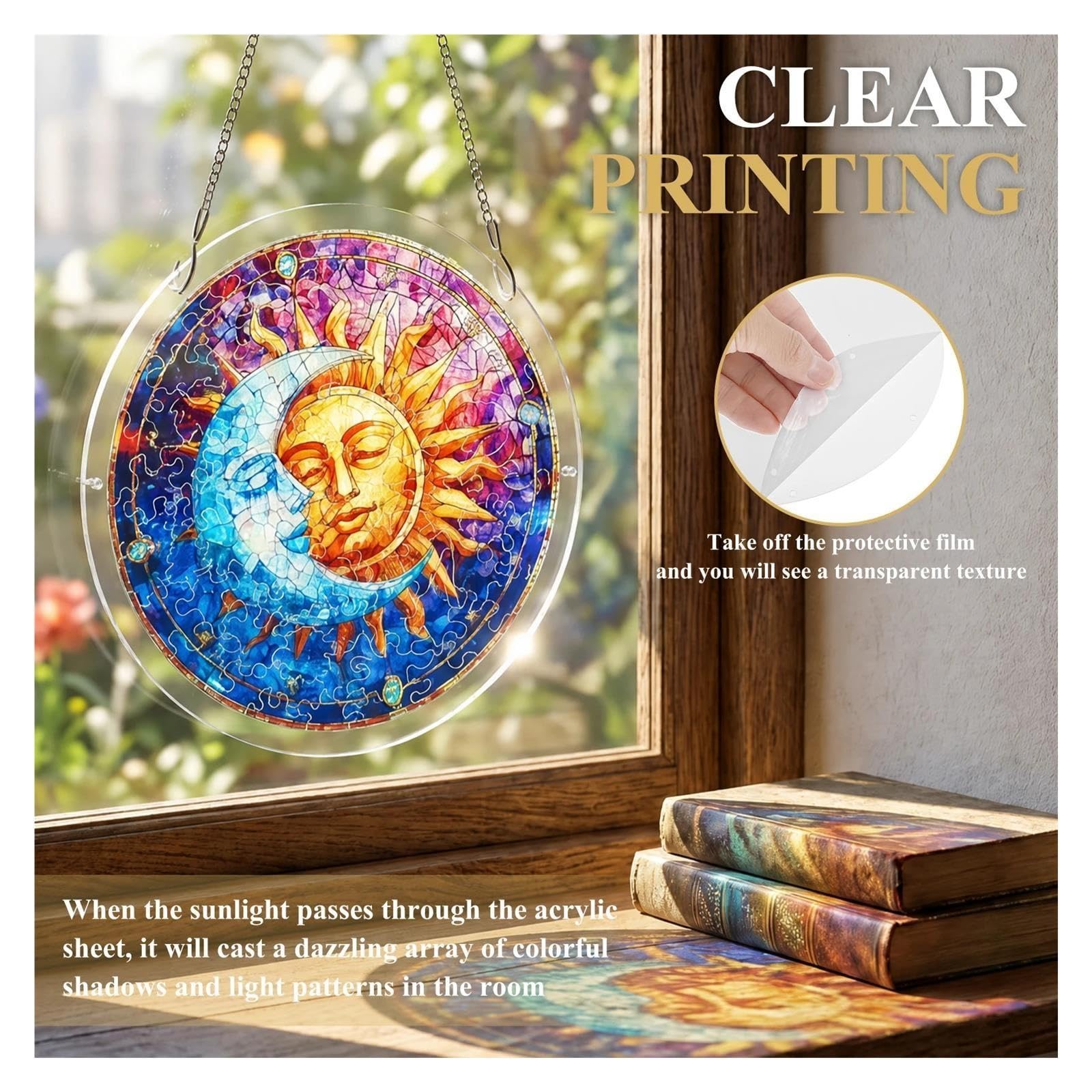 Atrapasueños acrílico de 20 cm para decoración de ventanas