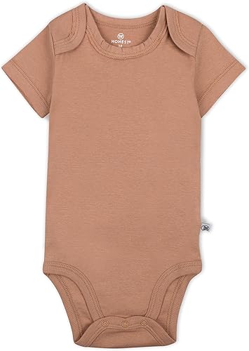 Miniatura 3 de HonestBaby Paquete de 5 mamelucos de manga corta de una sola pieza 100% algodón orgánico para bebés niños