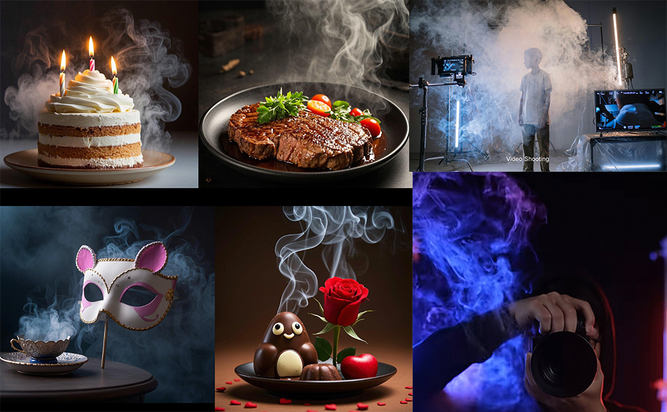 Mini Fog Machine,Smoke Machine for Outdoor Events DJ Parties Photography,Indoor Stage Effects,Halloween (Square black) - Image 3