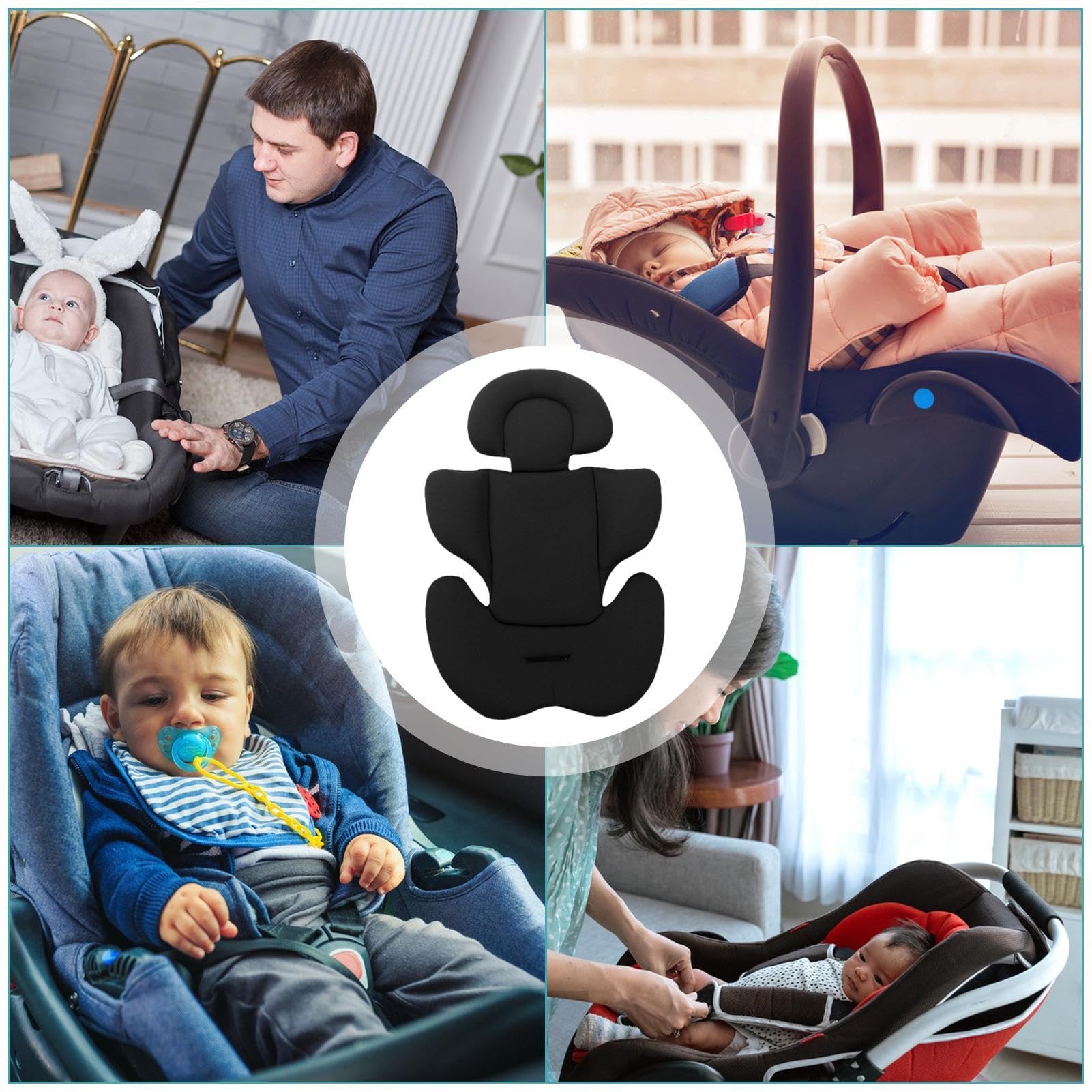 Autositzkissen Für Neugeborene – Kopfstütze Mit Memory-Schaum Für Kinderwagen & Babyschale