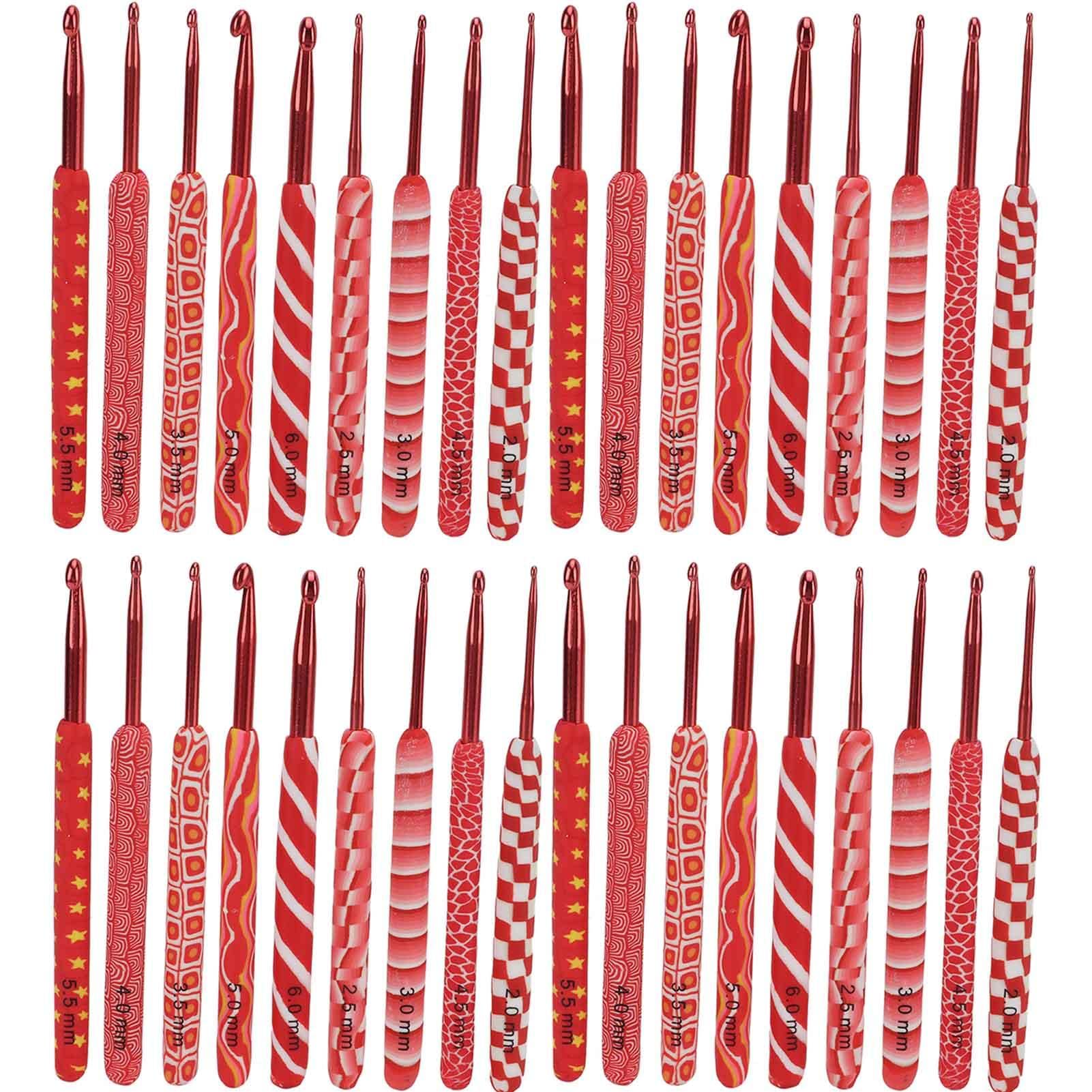 Juego de Agujas de Ganchillo de 36 Piezas,Juego de Agujas de Tejer de Aluminio Resistente Al Desgaste,Kit de Agujas de Ganchillo de Tama?os Diferenciables Multiprop¨®sito