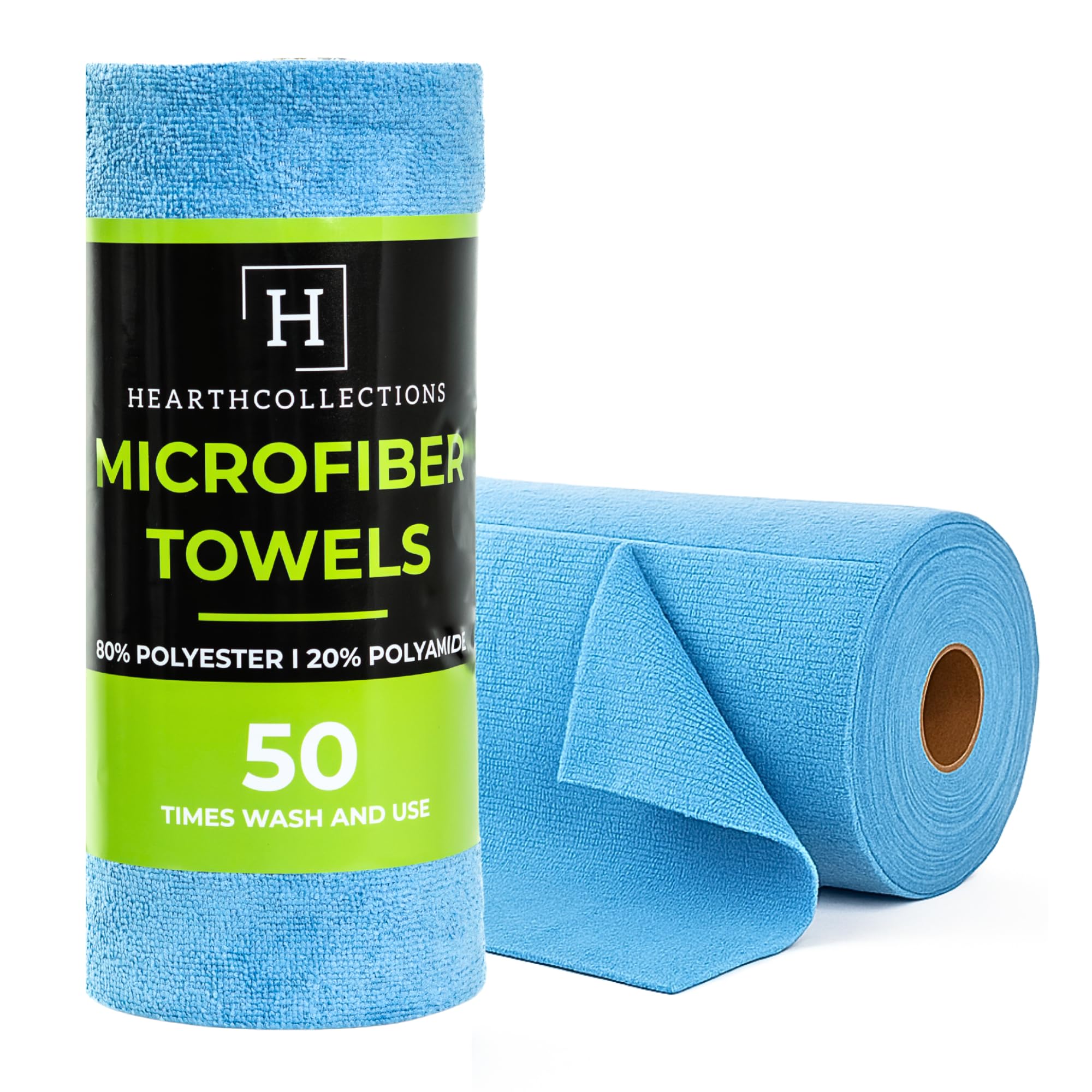 Microfiber Cleaning Cloth Roll Tearaway 50 PCS Tear Away Towels Reusable Washable Ultra Absorbent 12 x 12 Dish