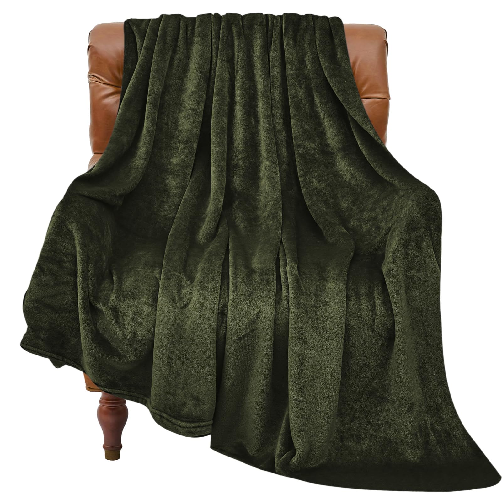 BEDELITE Fleece Blanket Soft Plush Twin Size Blanket Olive Green 60"x80" | Ultra Soft Fleece, Plush Microfiber, Lightweight Warmth, All Season Comfort, Fade Resistant, Machine Washable, Couch Sofa Bed