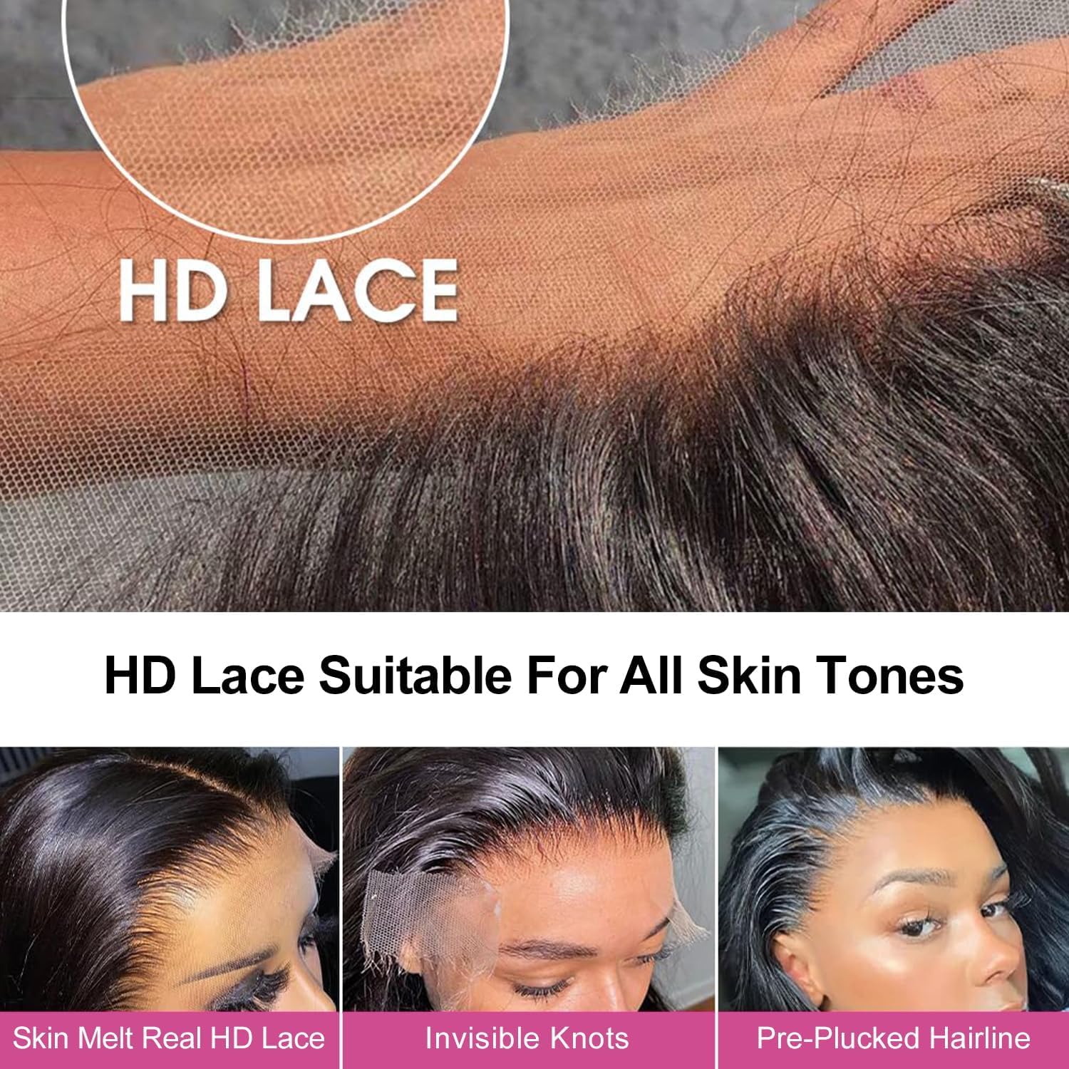 Smilenice Water Wave Human Hair Wig for Black Women 13x6 HD Lace Front Wigs 180 Density, Curly Wig Pre Plucked With Baby Hair - Image 4