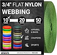 Vista 15 de Strapworks Rollo de correa de nailon resistente de 3/4 pulgadas para cinturón, mochila, eslinga, collar, correa, correas y más, 10, 20 o 50 yardas
