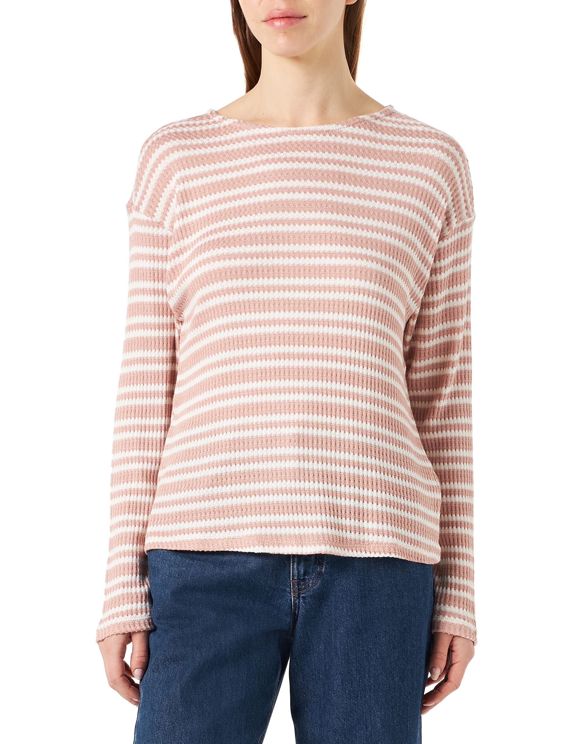 ONLY Women's Onlcody L/S Back Tie Top Cs JRS Long Sleeve Shirt, Misty Rose/Stripes: lgm, S