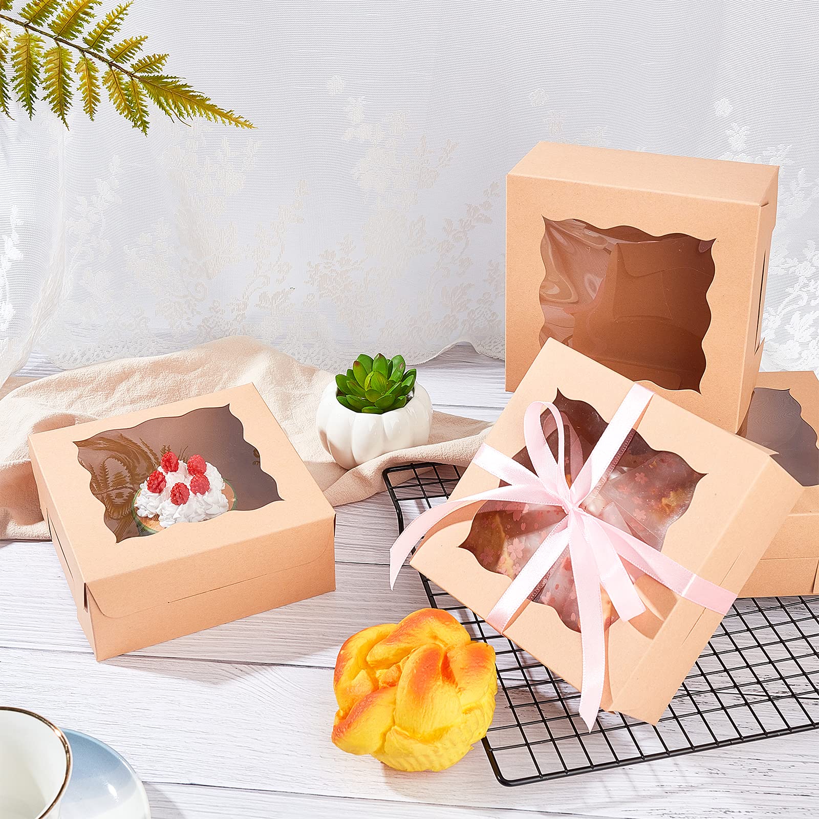 15 Scatole Regalo Con Finestra PVC 15x15cm - Per Cupcake, Bomboniere E Matrimoni - Foto 7