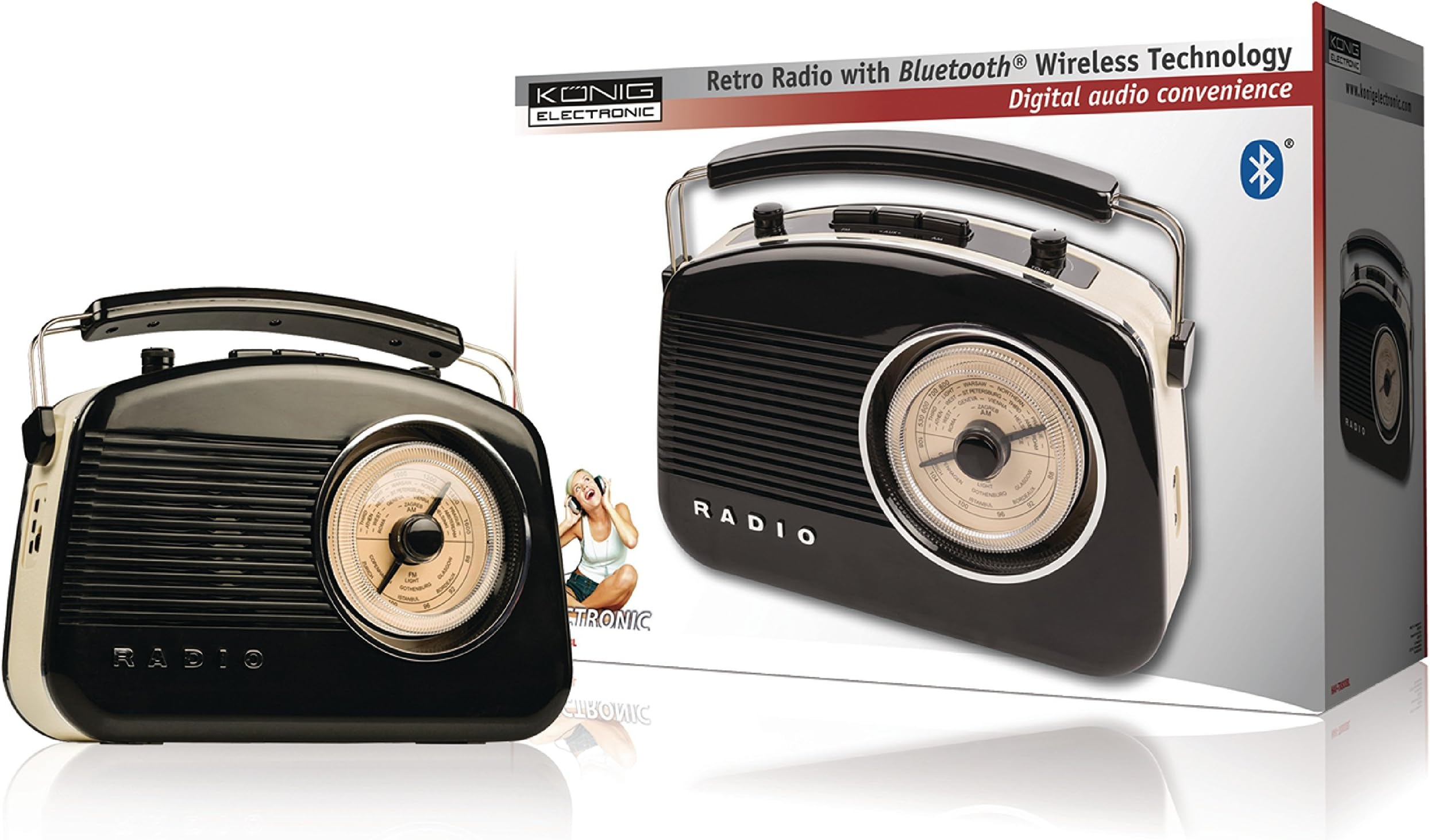 König Retro Radio with Bluetooth Wireless Technology