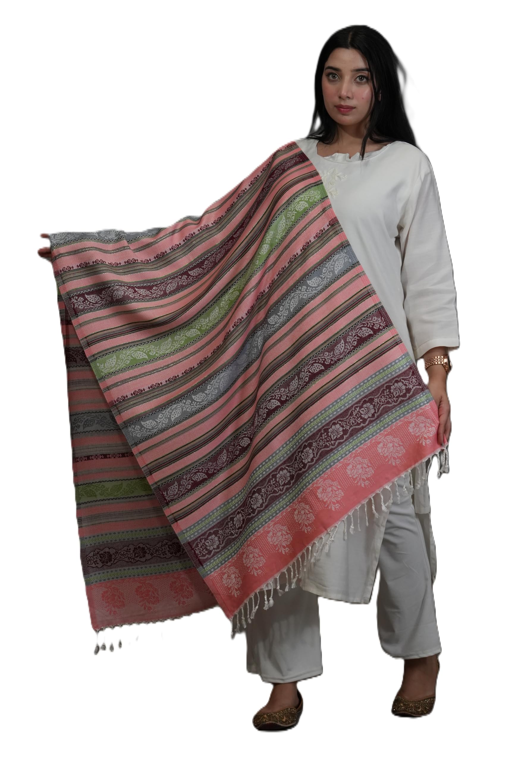 s.t. SHIFNEEN Acrylic Striped Women Shawl-picture-27