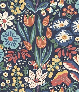 Orainege Floral Wallpaper Peel and Stick Wallpaper Boho 16.9inx118.1in Flower Contact Paper Self Adhesive Wall Paper for Bedroom Bathroom Cabinets Decor Vinyl Roll Removable
