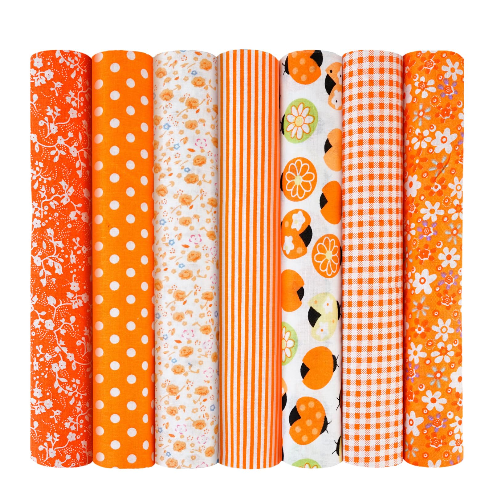 Aucuu 7 PCS Fat Quarters Fabric Bundles, 50cm x 50cm Fabric Bundles, Quilting Cotton, Bundle Quilting Craft Fa-bric, Precut Easter & Spring Cotton Fa-bric for DIY Crafts, Sewing, Patchwork, Home Decor โ image 1