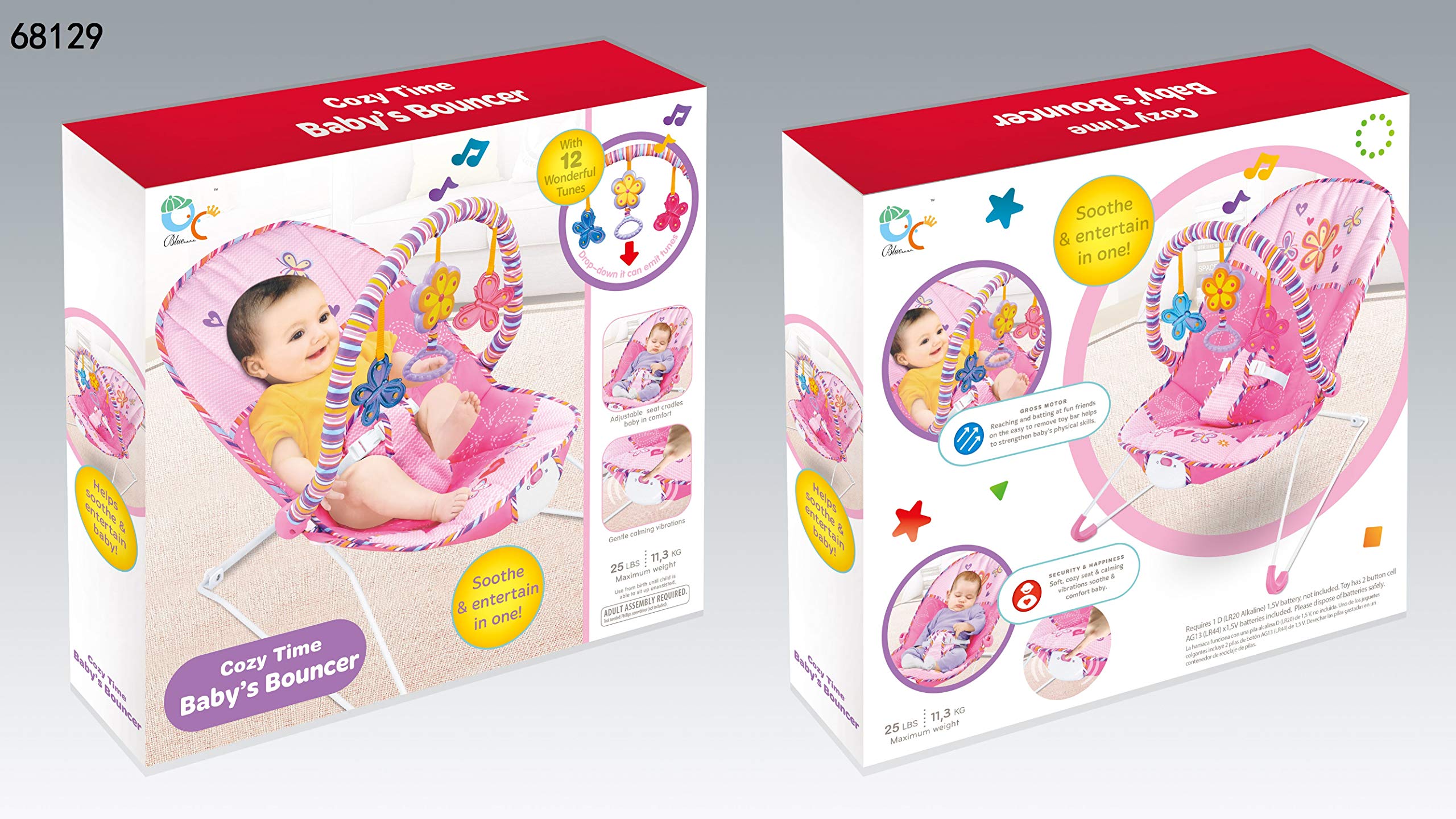 Buy Pink Baby Bouncer Chair with Massage Function Baby Bouncer Chair