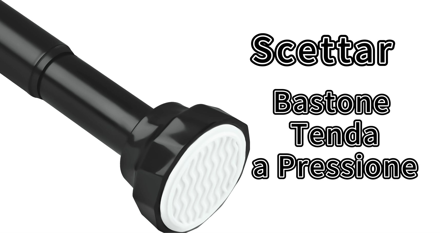 Bastone Per Tenda Doccia Estensibile 70-130cm - Ø25mm, Fissaggio A Pressione Senza Viti - Foto 8