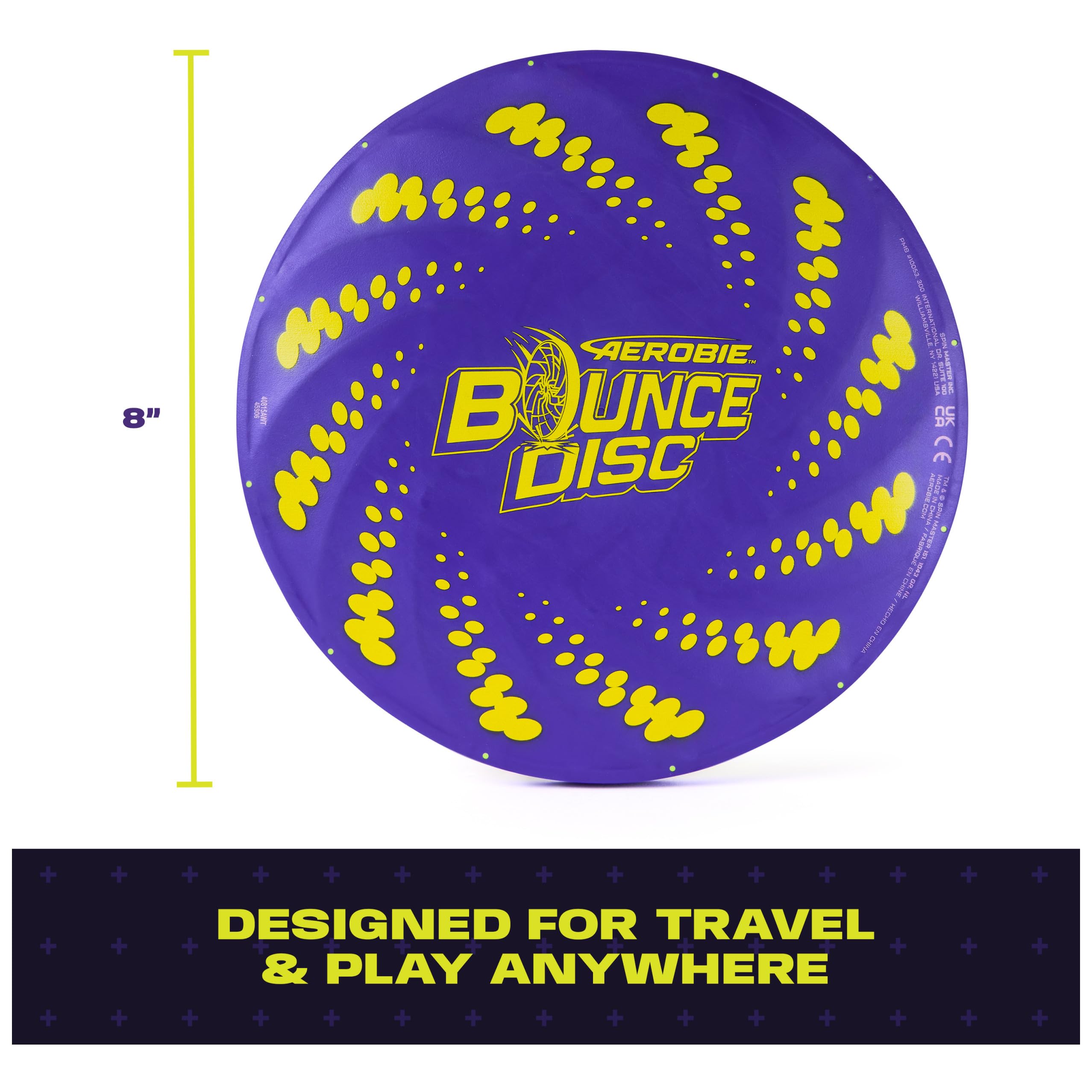 Aerobie Bounce Disc Outdoor Flying Ring Trick Shot Disc for Ages 5 | Improves Hand-Eye Coordination During Catch Play; Practice Trick Shots and Create Outdoor Games; Works On Ground and Walls product thumbnail 4