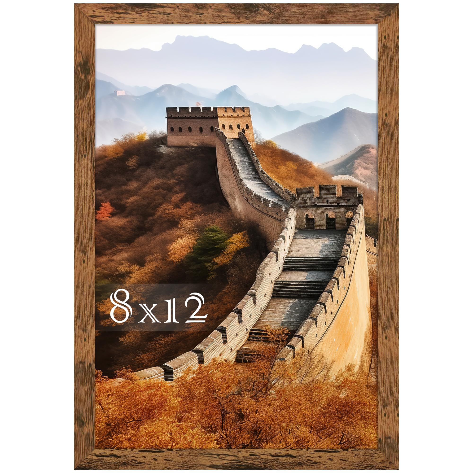Picrit 8x12 Picture Frame, Photo Frame for Wall Mounting Display, Brown — image 1