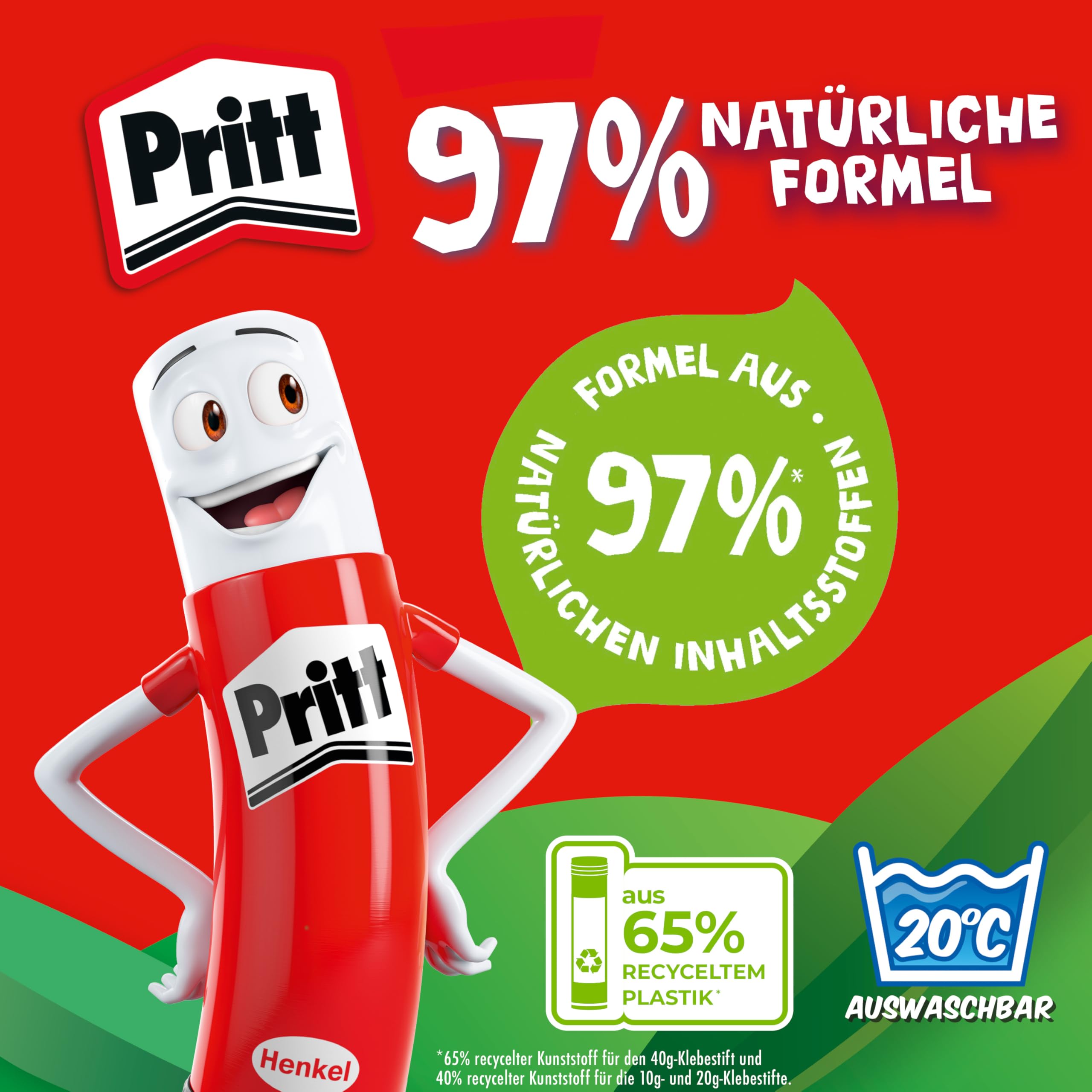 Pritt Glue Stick, Safe and Child-friendly Craft Glue for Arts and Crafts, Strong Adhesive for School and Office Supplies, 4 x - 3
