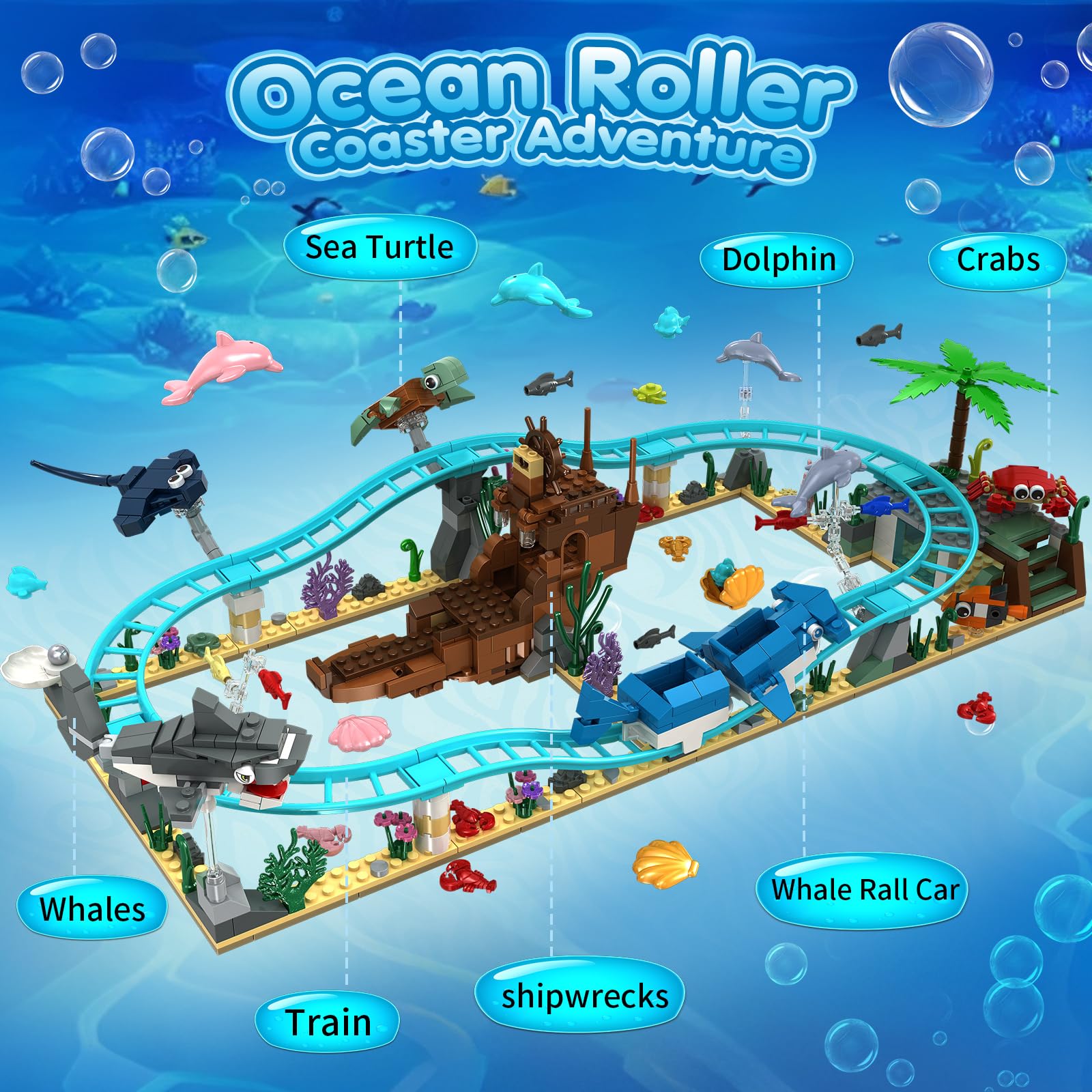 Amazon.com: Ocean Roller Coaster Building Toy Set Explorer Ship