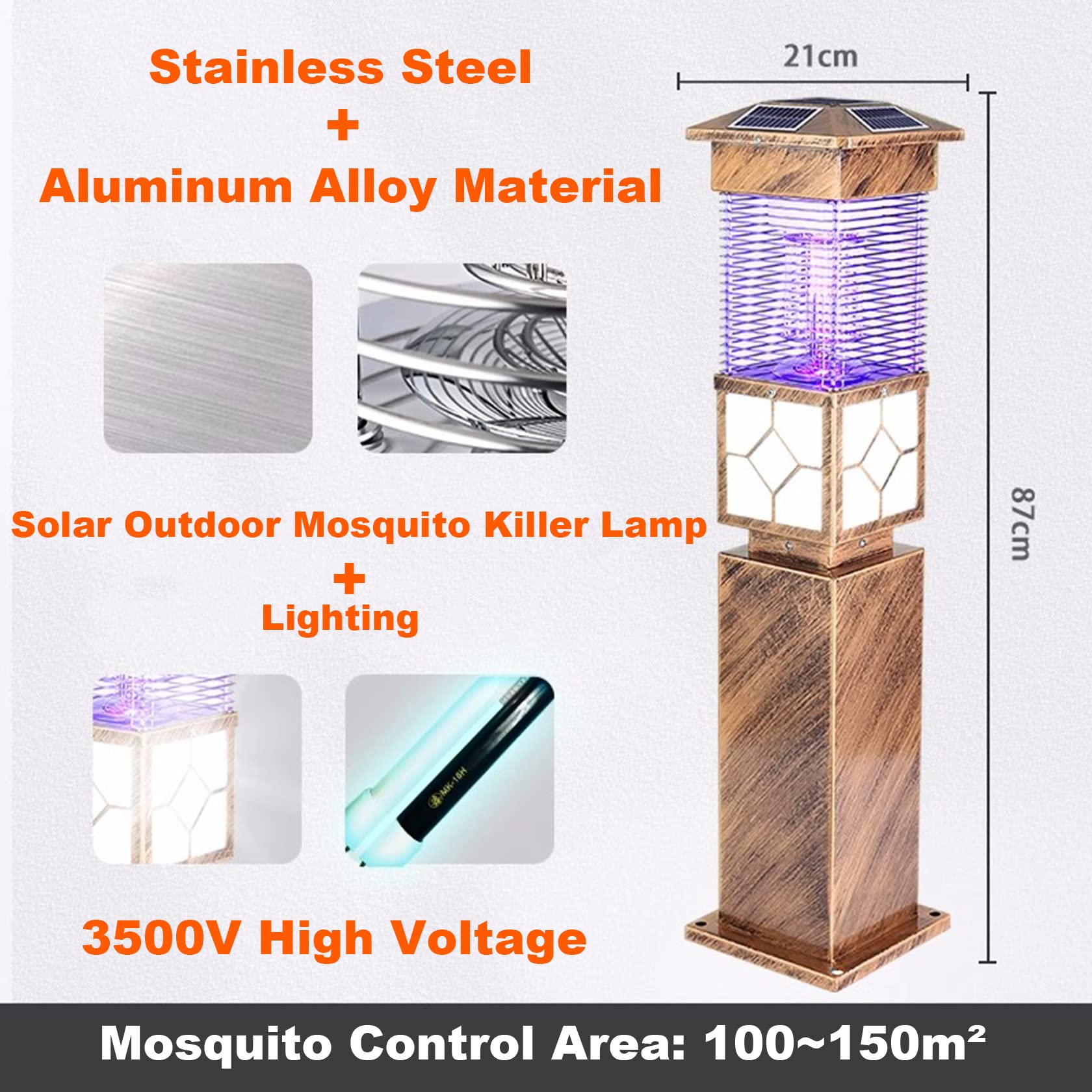 5500V Solar UVA Fly Killer Wysokowydajna pułapka na muchy 2 w 1 i oświetlenie zewnętrzne Wielofunkcyjna, odstraszająca owady IPX6 Wysokiej jakości wodoodporna przeciw komarom o pokryciu 150m², czarna