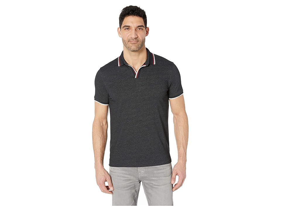 

Perry Ellis Johnny Collar Polo (Alloy) Men's Clothing, Gray