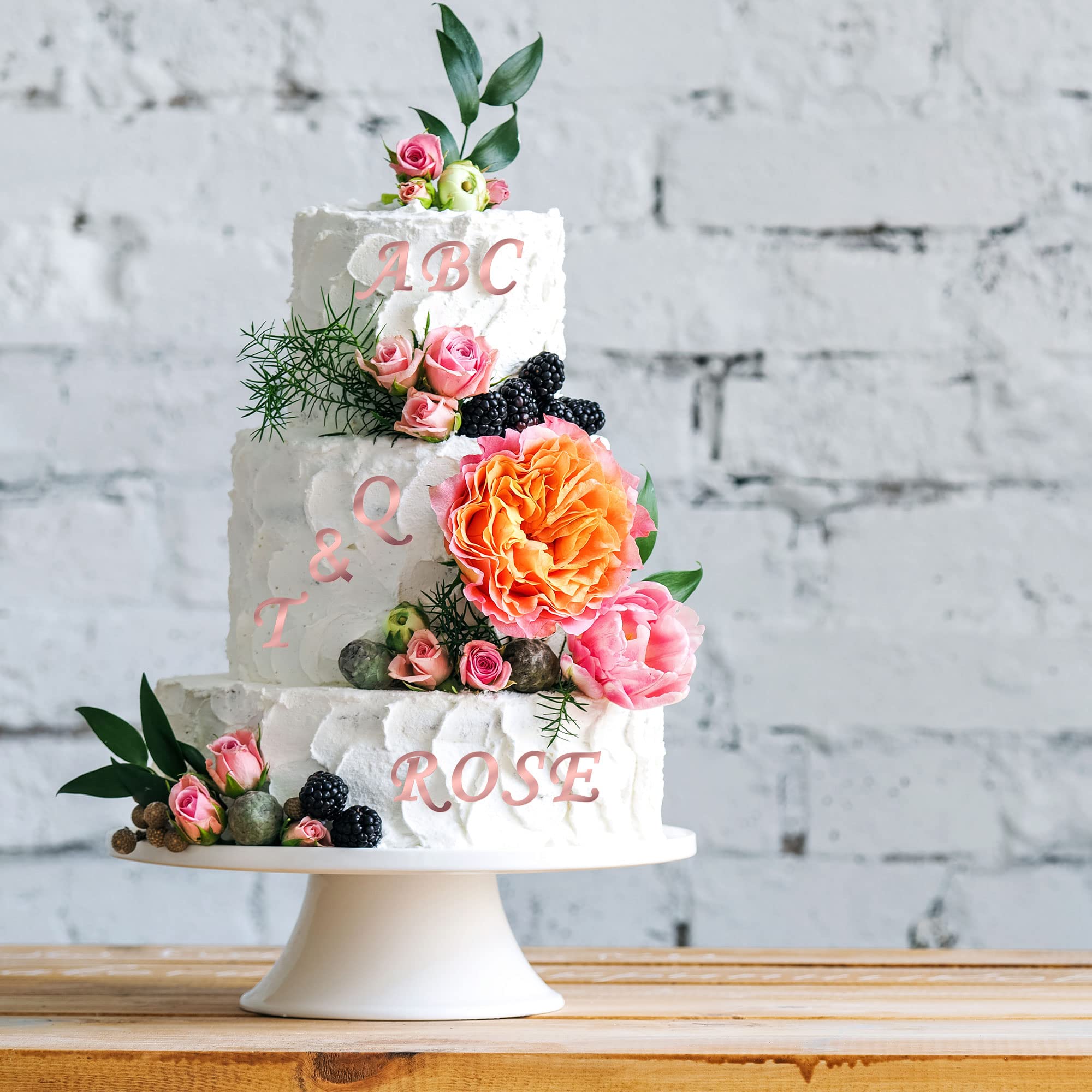 64PCS Gold Acrylic Cake Letters - Alphabet & Number Toppers For Birthday & Wedding Cakes