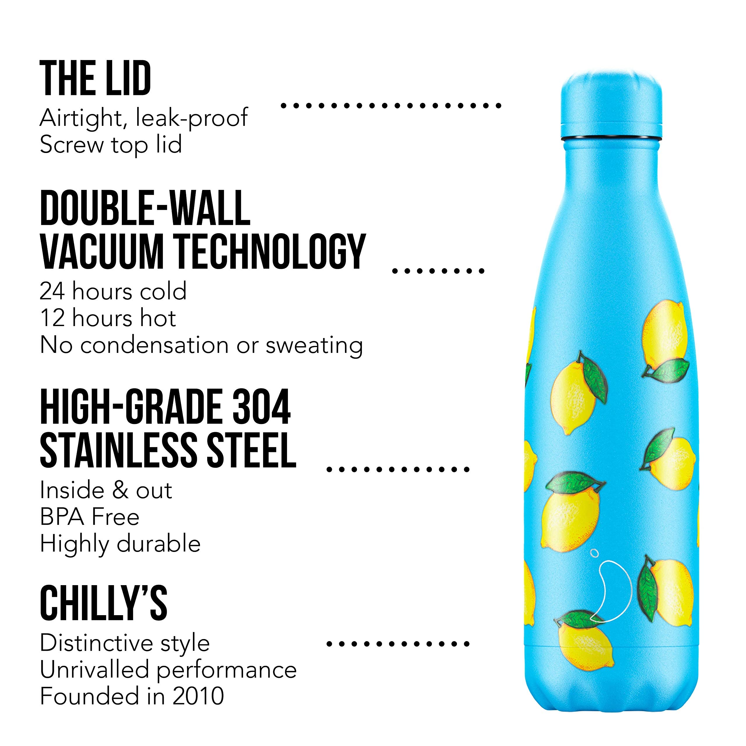Botella Isotérmica 500 ml Chilly´s Serie 2 Mate Metalic Atlantis