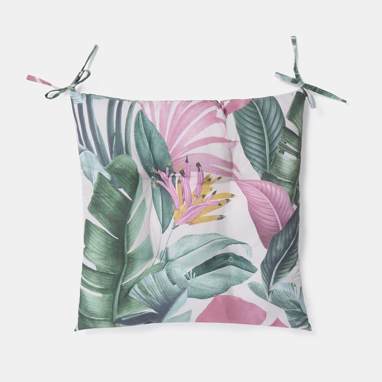 OHS 2 Pack Seat Pads For Dining Chairs Tropical Print Garden Chair Cushion, Soft Comfy Outdoor Chair Cushions with Ties For Livingroom Kitchen Office, Green-40x40cm - Image 6