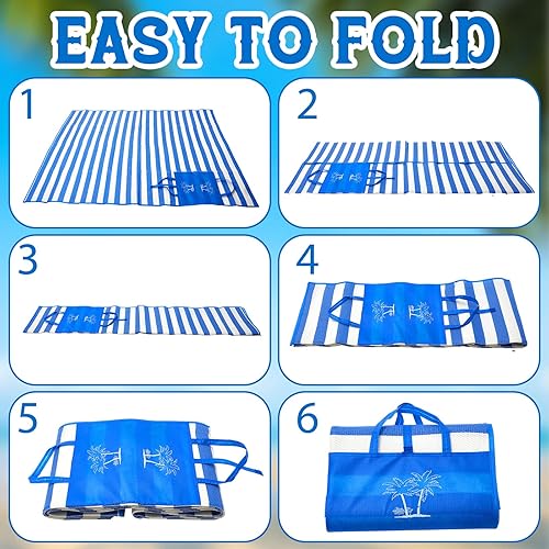 Miniatura 6 de Woanger 2 alfombrillas de paja de tatami plegable, impermeable, práctica con correa, tapete portátil para playa, salidas en caravana, camping,