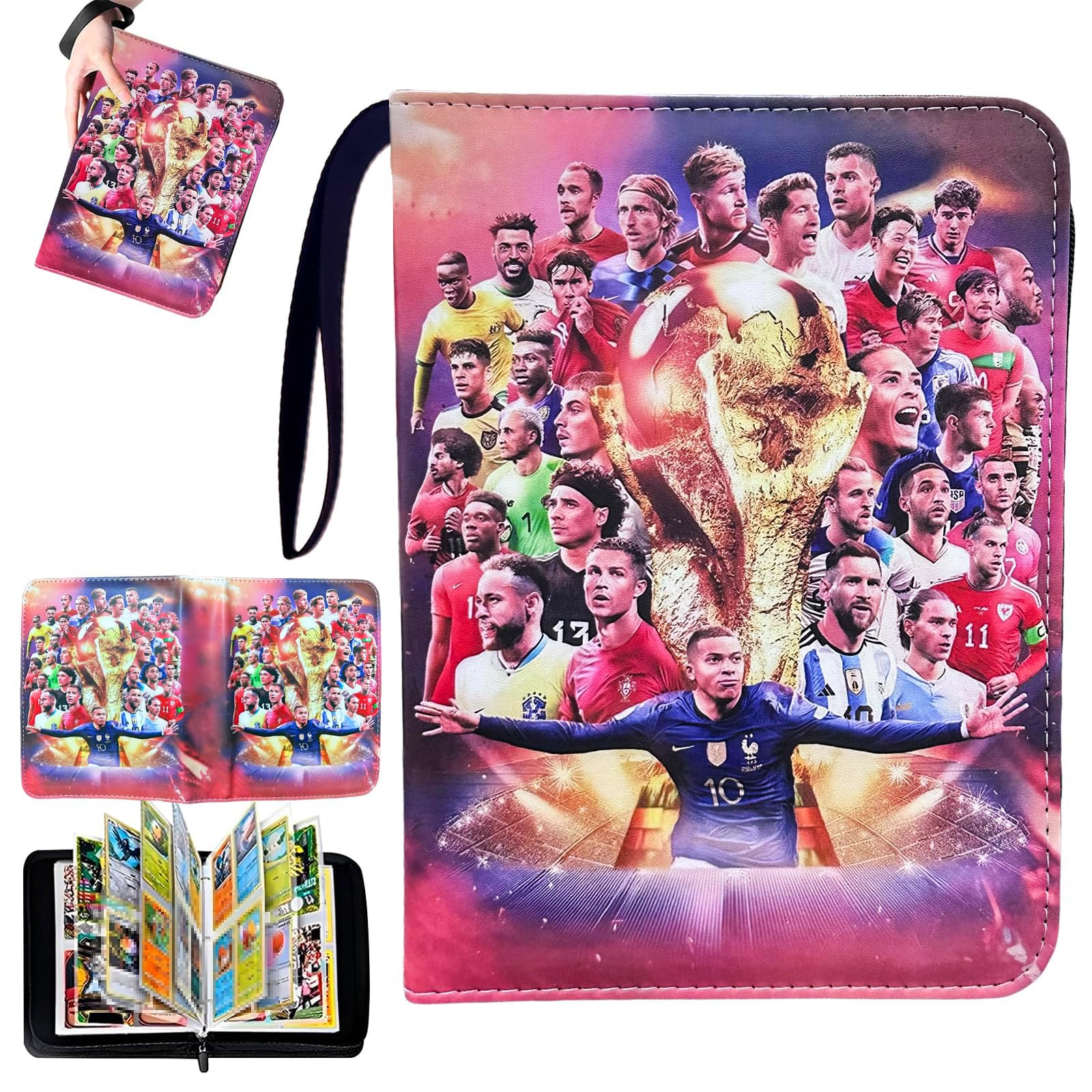 Puniama Football Card Binder Album, 400 Pockets Holder Book with Zipper & Carry Handle