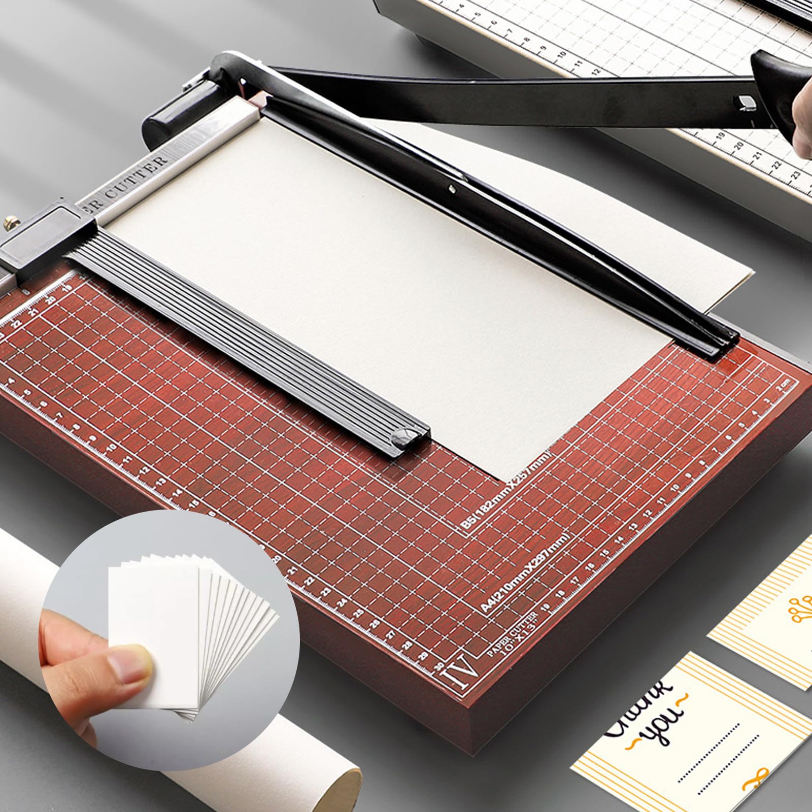 Massicot A4 compact, Coupe-Papier, Coupe Papier, Coupeur De Papier Avec Dispositif De Protection, Coupeur Guillotine Portable pour photos, papier(Performance De Coupe De 15 Feuilles)