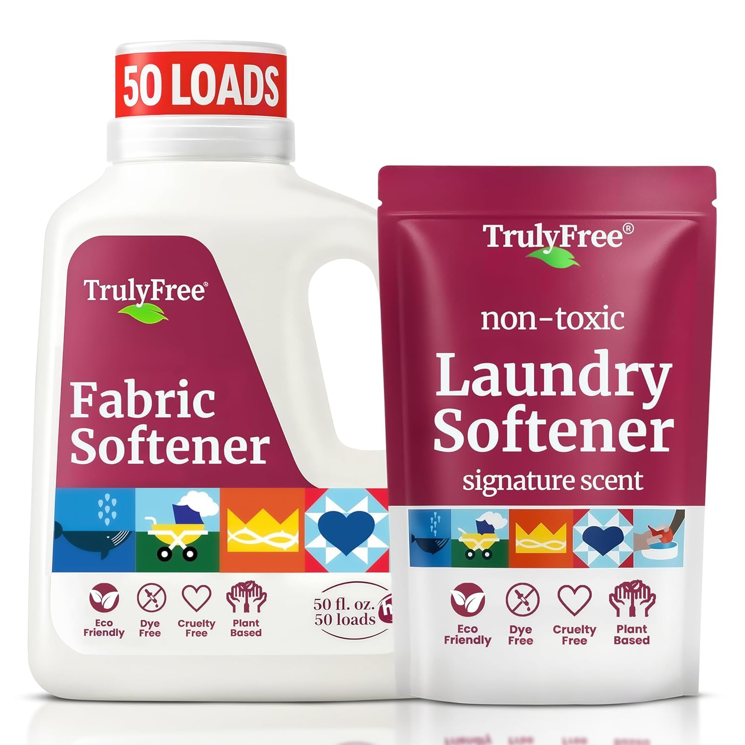 Truly Free Natural Fabric Softener Plant-Based Non-Toxic for Babies Kids Sensitive Skin Unscented Eco-Friendly Fabric Softener Conditioner Safe