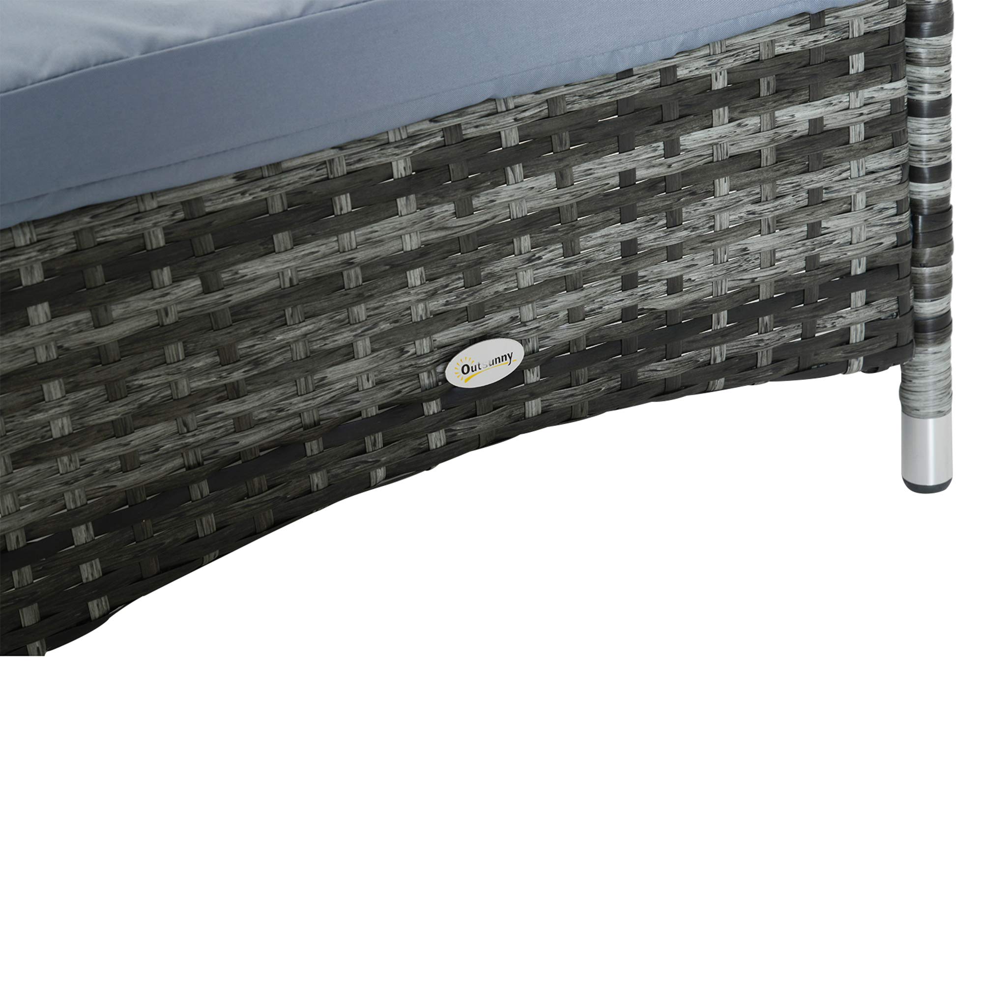 Outsunny Gartenliege Neigbarer Rückenlehne 200 x 73 x 30-103 cm Grau